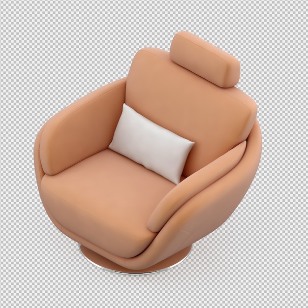 Sillón isométrico renderizado 3d