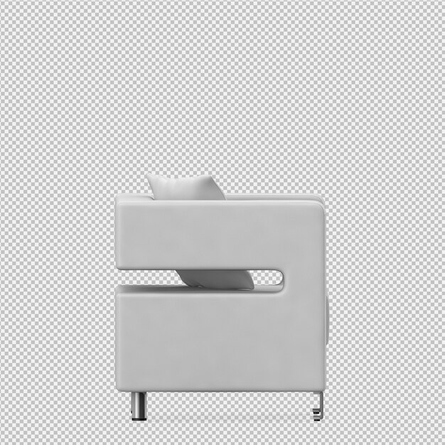 Sillón isométrico renderizado 3D