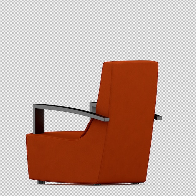 Sillón isométrico renderizado 3D