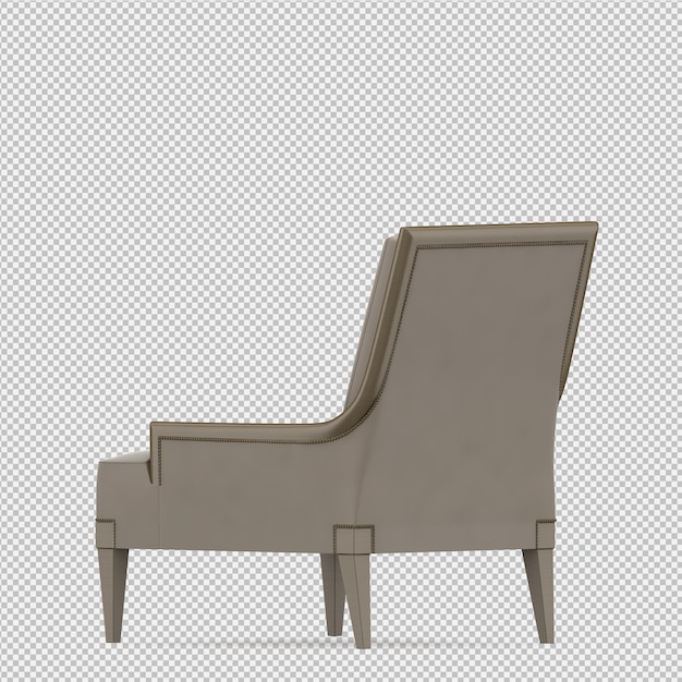 PSD sillón isométrico renderizado 3d