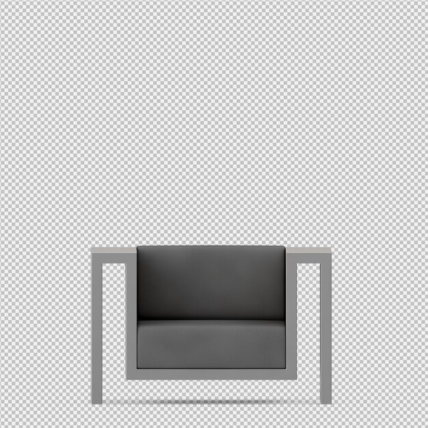 Sillón isométrico renderizado 3D