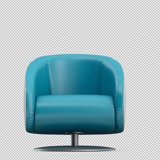 Sillón isométrico renderizado 3D