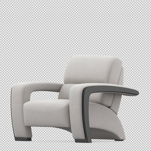 Sillón isométrico renderizado 3D