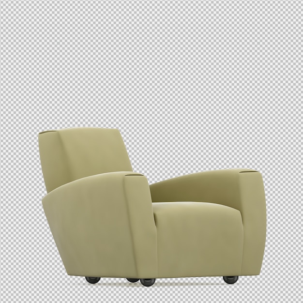 Sillón isométrico renderizado 3d