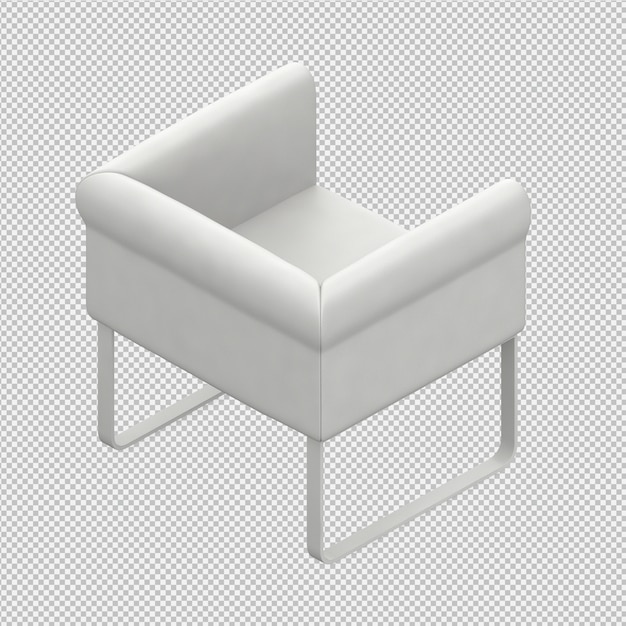 Sillón isométrico renderizado 3D