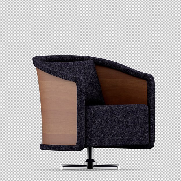 Sillón isométrico renderizado 3D