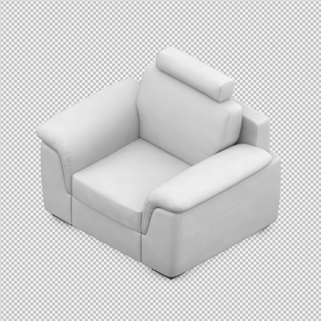 Sillón isométrico renderizado 3d