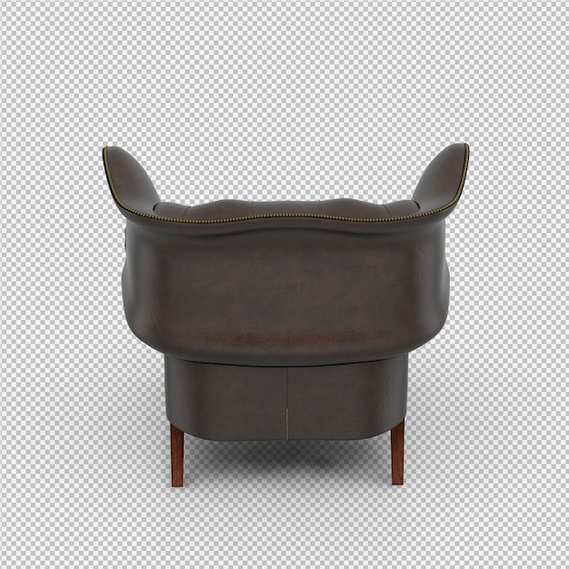 Sillón isométrico renderizado 3D