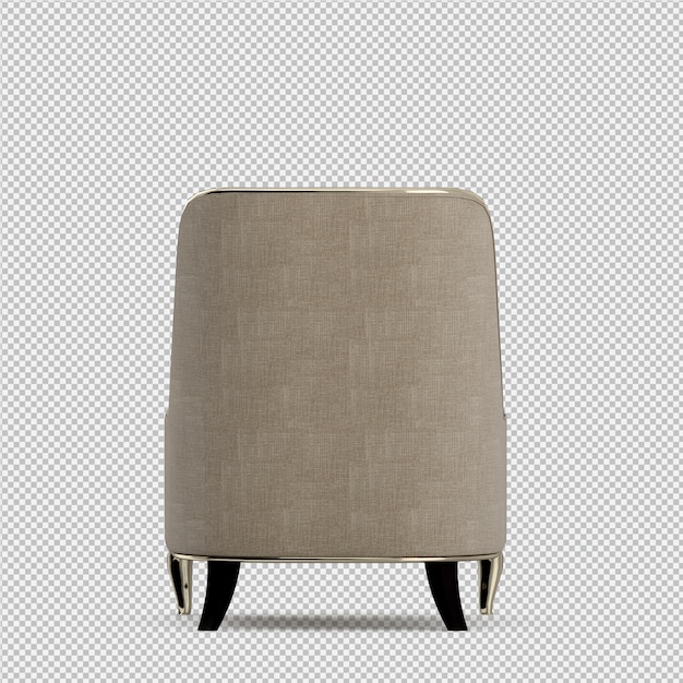 Sillón isométrico renderizado 3D