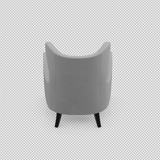 Sillón isométrico renderizado 3D