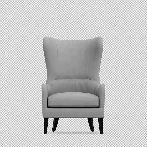 Sillón isométrico renderizado 3D