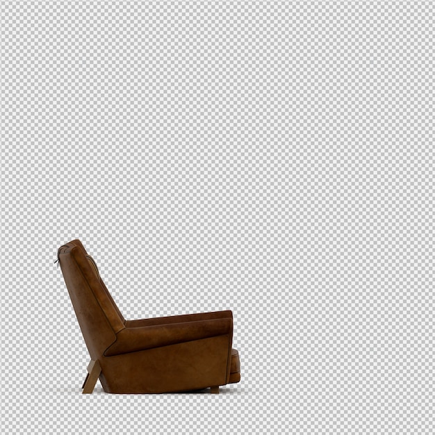 Sillón isométrico renderizado 3D