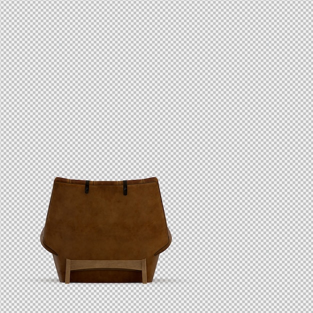 Sillón isométrico renderizado 3D