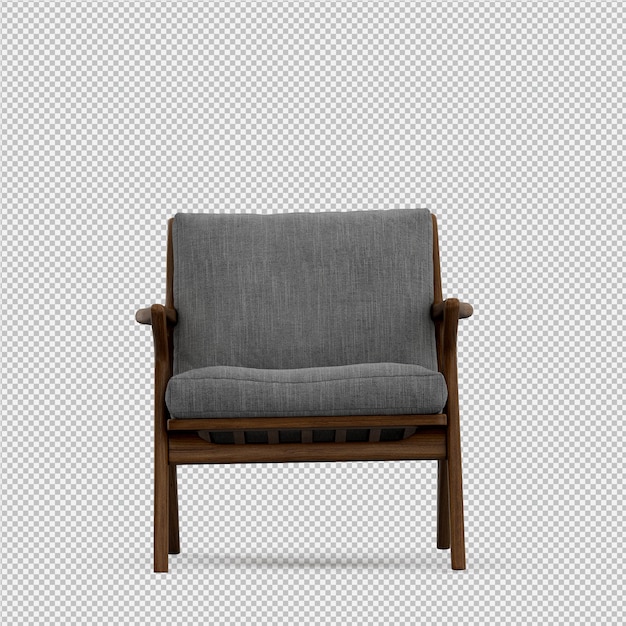 Sillón isométrico renderizado 3D