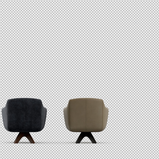 Sillón isométrico renderizado 3D