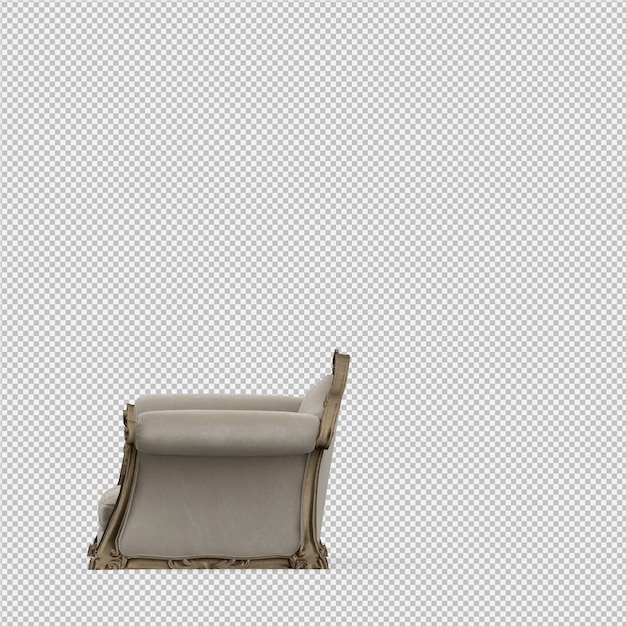 Sillón isométrico renderizado 3D
