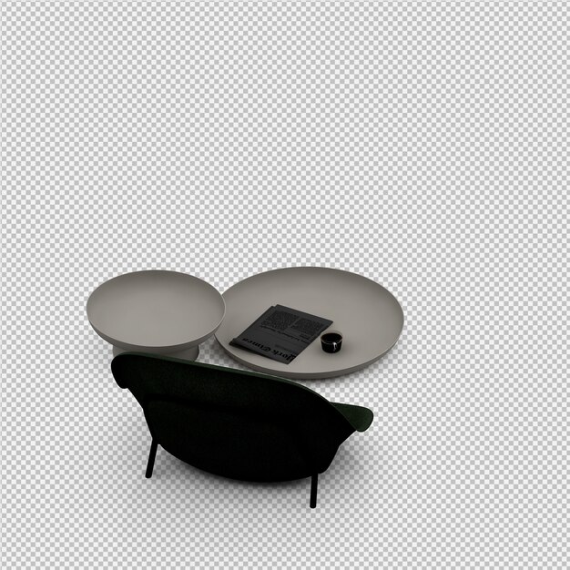 Sillón isométrico renderizado 3D