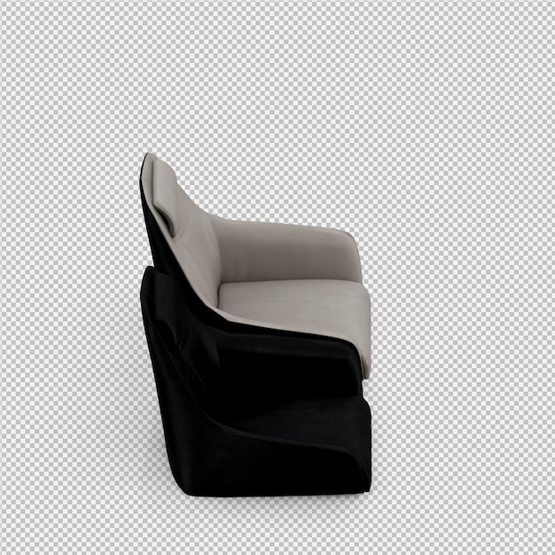 PSD sillón isométrico renderizado 3d