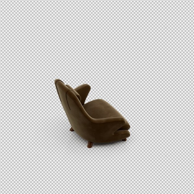 Sillón isométrico renderizado 3D