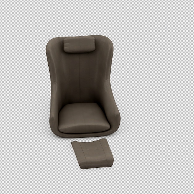 Sillón isométrico renderizado 3D