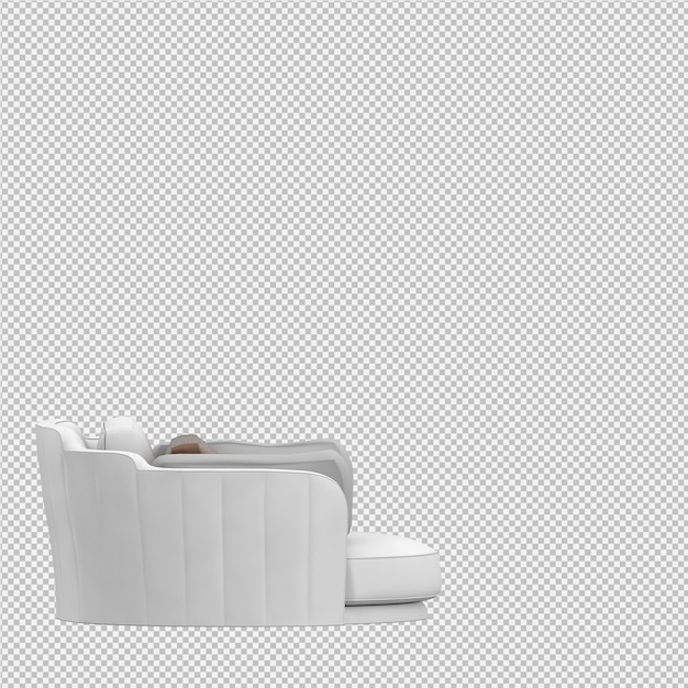 Sillón isométrico renderizado 3d