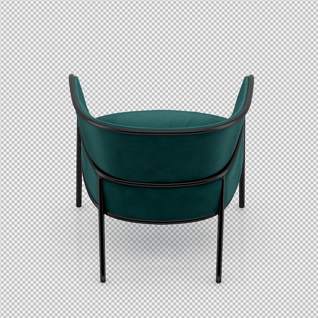 Sillón isométrico renderizado 3D