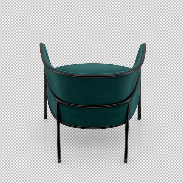 Sillón isométrico renderizado 3d