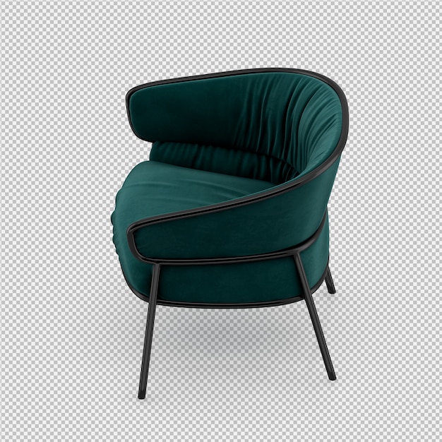 Sillón isométrico renderizado 3D