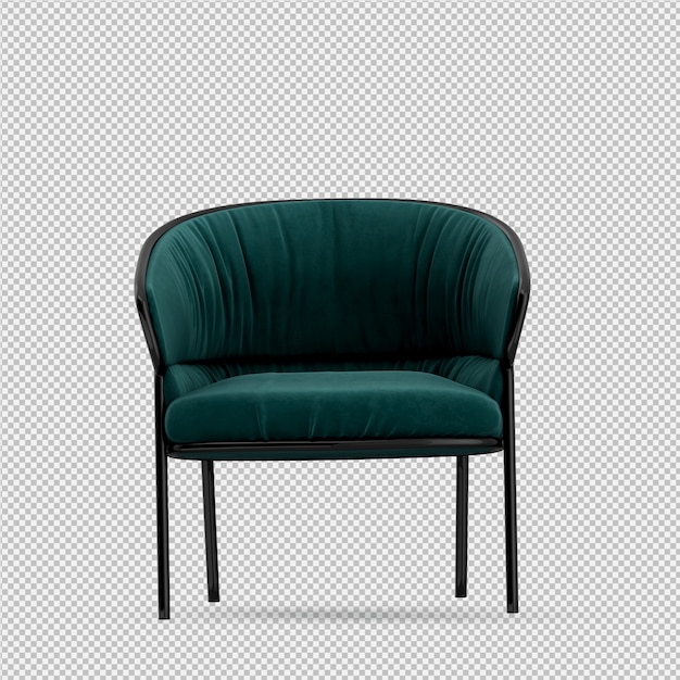 Sillón isométrico renderizado 3d