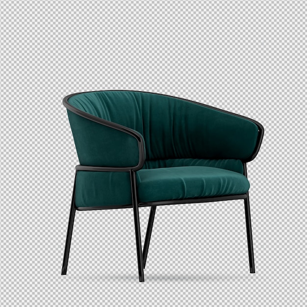 Sillón isométrico renderizado 3D