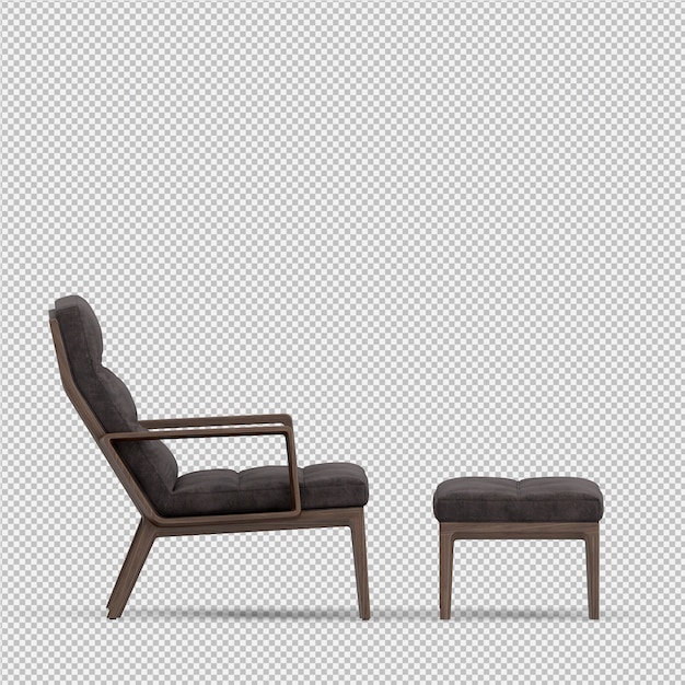 Sillón isométrico renderizado 3D