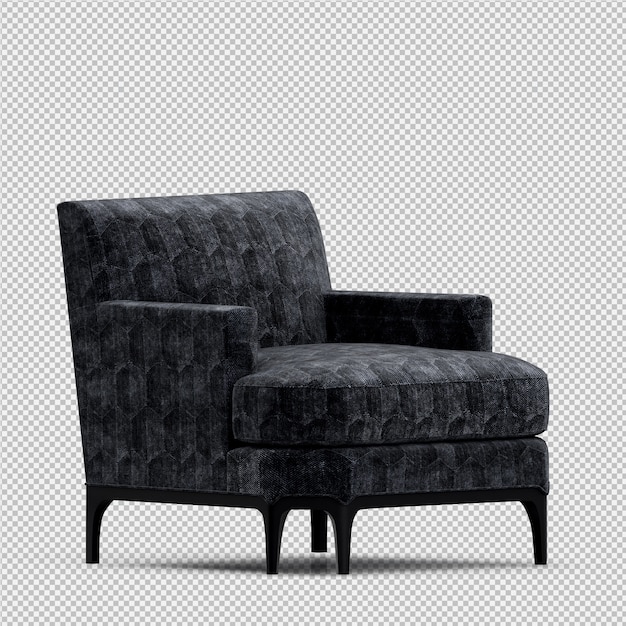 Sillón isométrico renderizado 3D