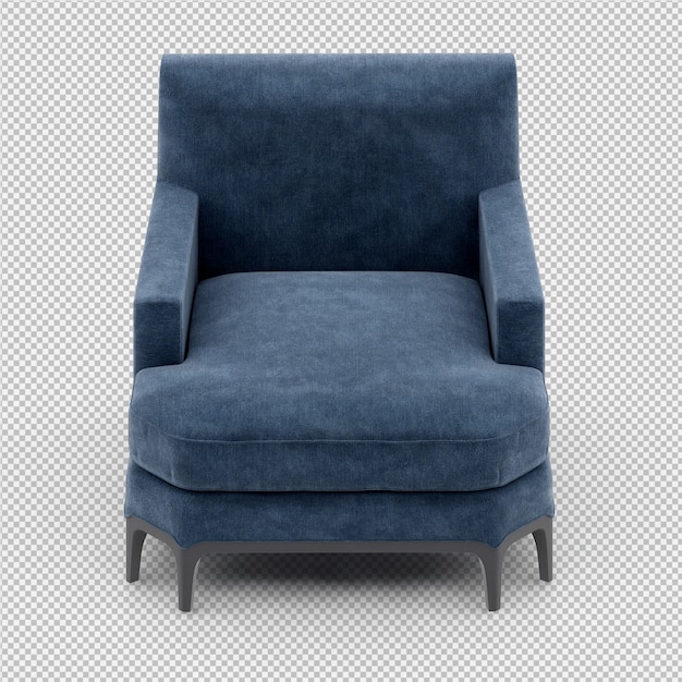 Sillón isométrico renderizado 3D