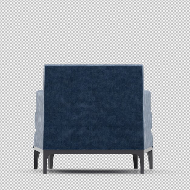 Sillón isométrico renderizado 3d