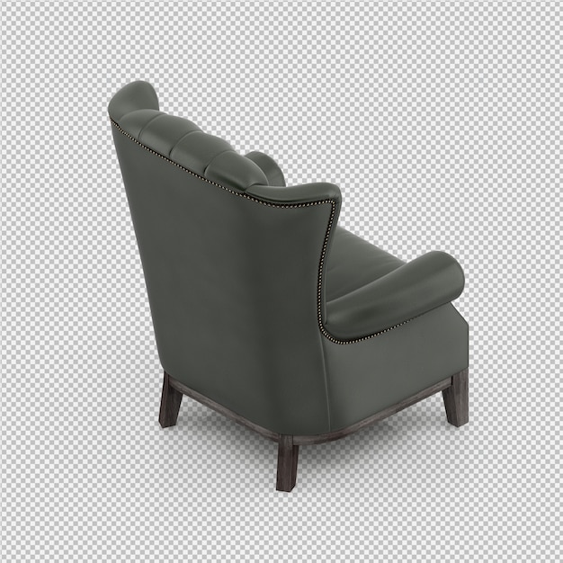 Sillón isométrico renderizado 3D