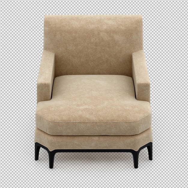 Sillón isométrico renderizado 3d