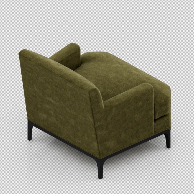 Sillón isométrico renderizado 3D