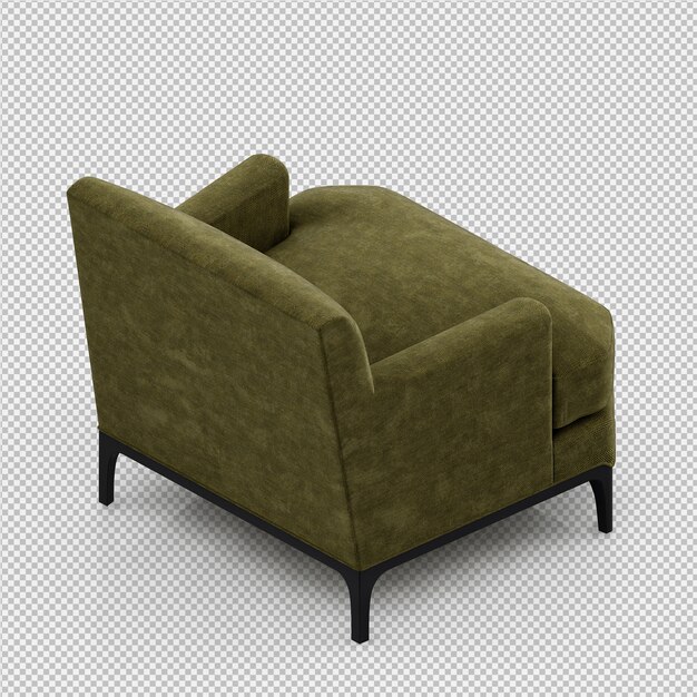 Sillón isométrico renderizado 3d