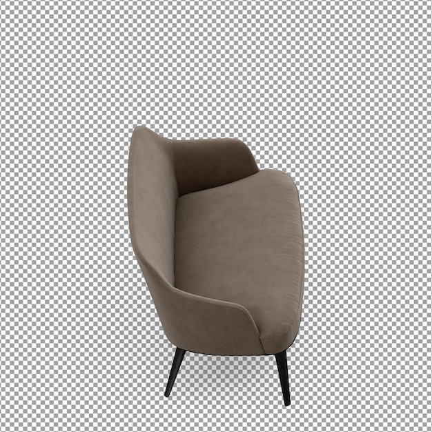 Sillón minimalista en renderizado 3d