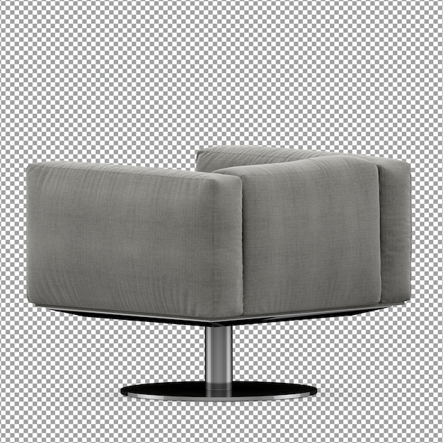 Sillón minimalista en renderizado 3D