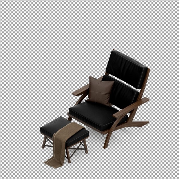 Sillón minimalista en renderizado 3D