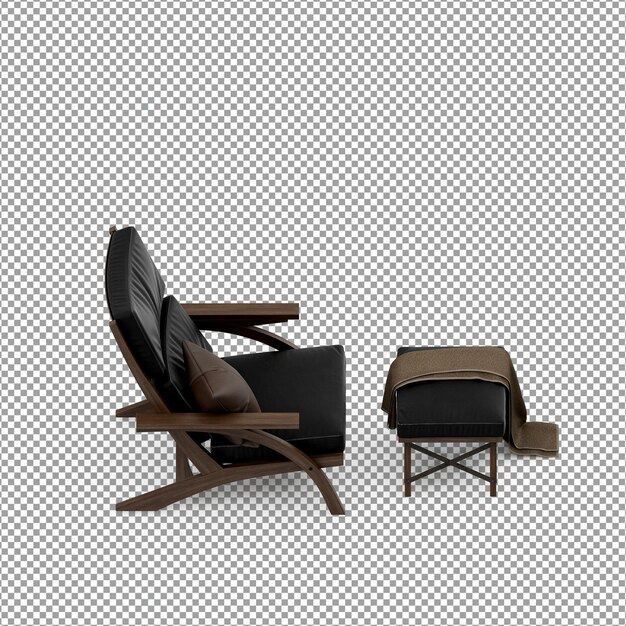 Sillón minimalista en renderizado 3D