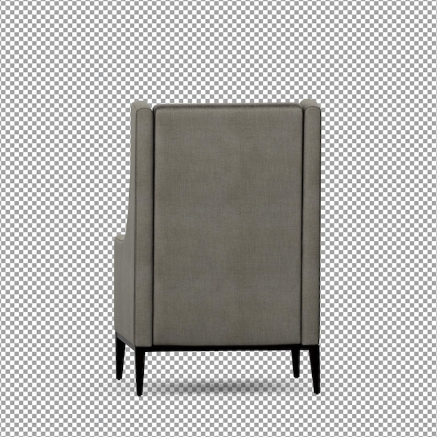 Sillón minimalista en renderizado 3D
