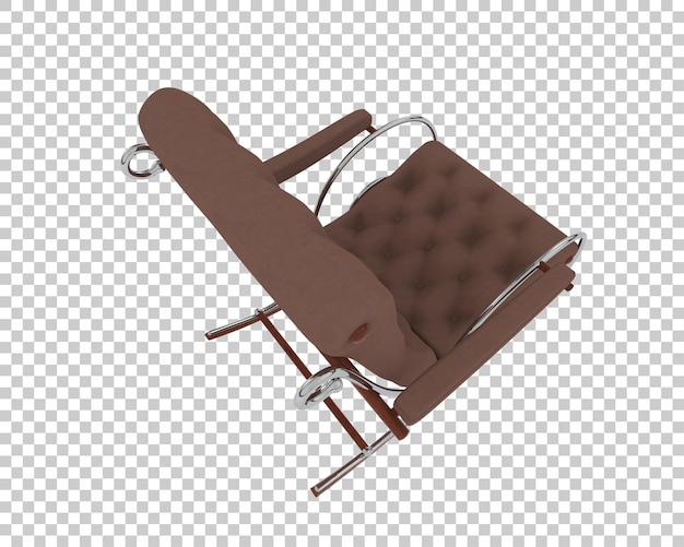 Sillón moderno de cuero marrón de mediados de siglo