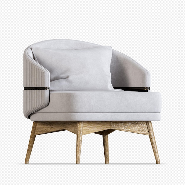 Sillón moderno en renderizado 3d aislado