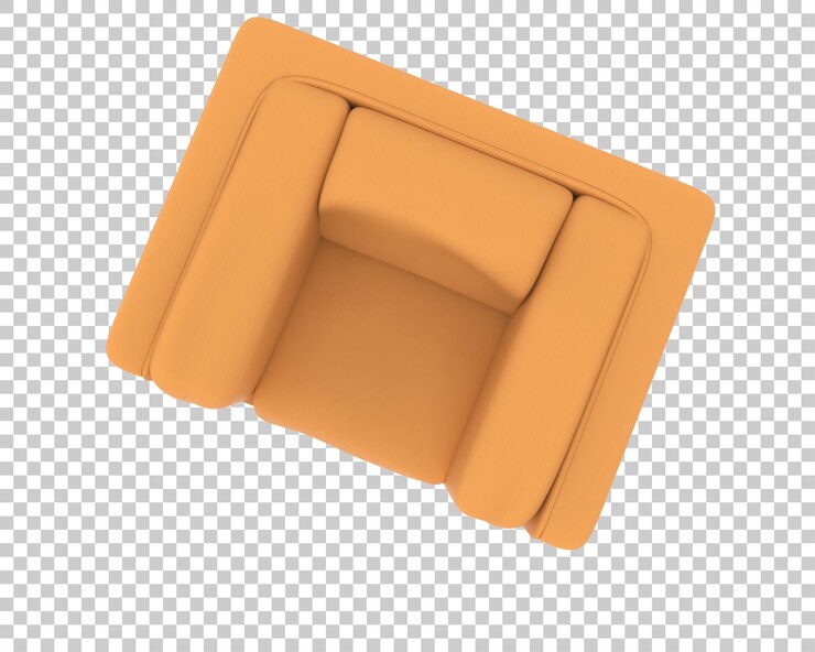 PSD el sillón naranja de la vista superior