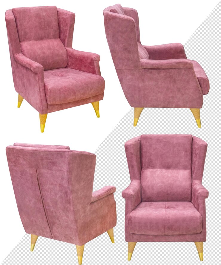 Sillón tapizado para la oficina o el hogar. Aislado del fondo.