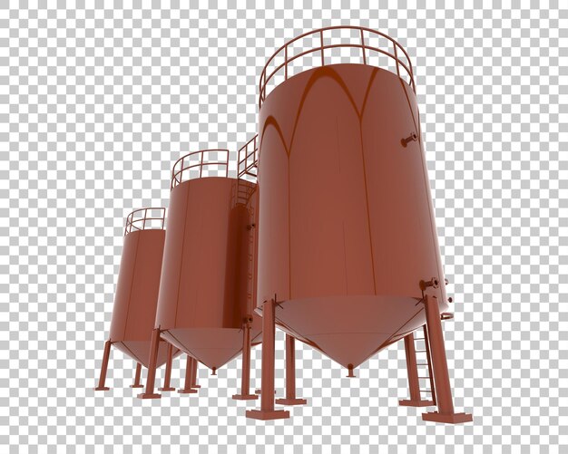 PSD silo isolado na ilustração de renderização 3d de fundo transparente
