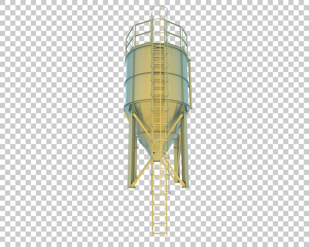 PSD silo isolado na ilustração de renderização 3d de fundo transparente