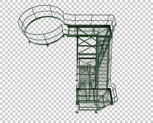 PSD silotreppe isoliert auf transparentem hintergrund 3d-darstellung